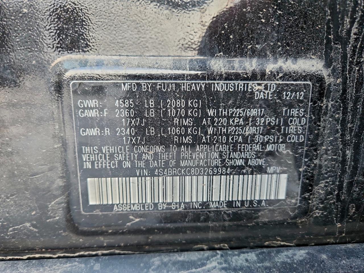 2013 Subaru Outback 2.5i Limited
