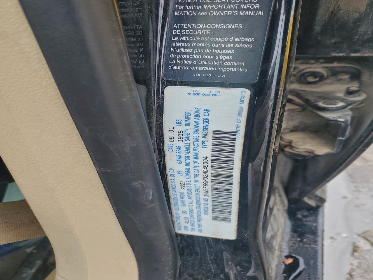 2002 Volkswagen Jetta gls