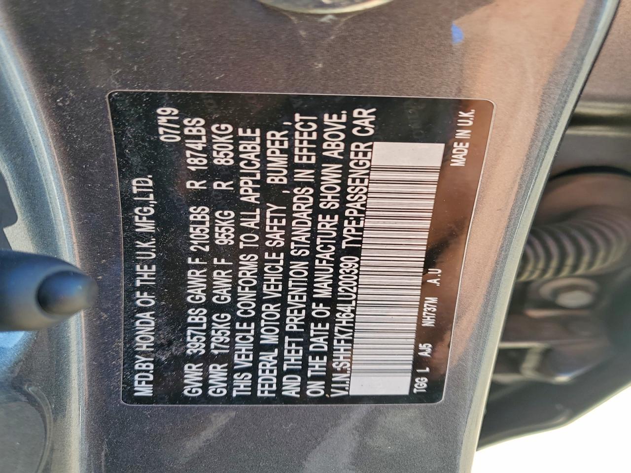2020 Honda Civic ex