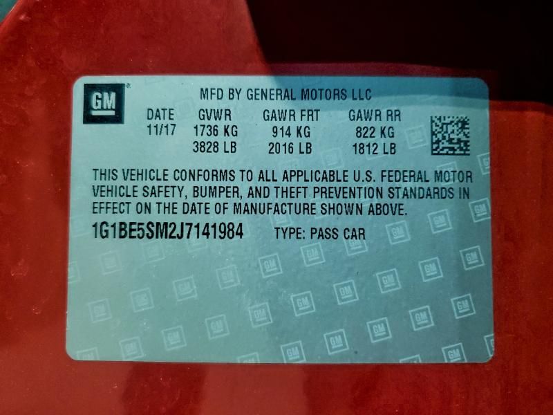 2018 Chevrolet Cruze lt