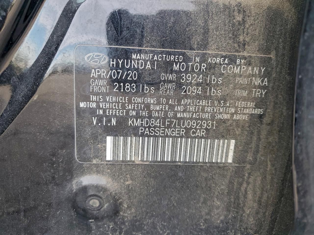 2020 Hyundai Elantra sel