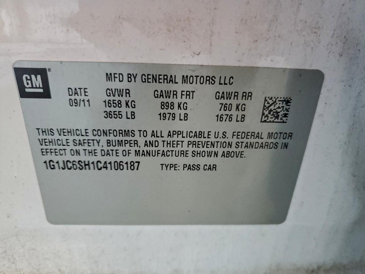 2012 Chevrolet Sonic lt