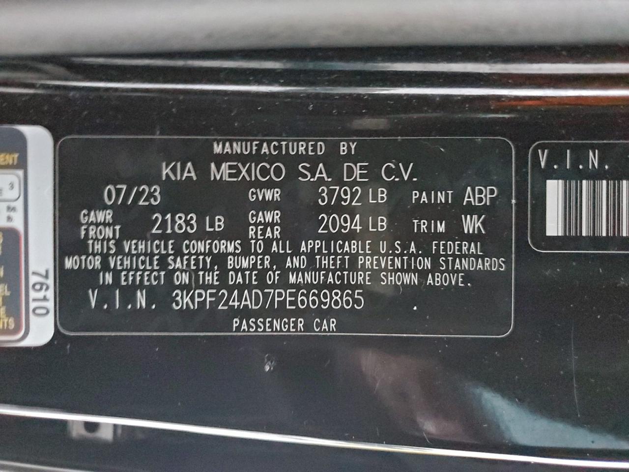 2023 KIA Forte lx