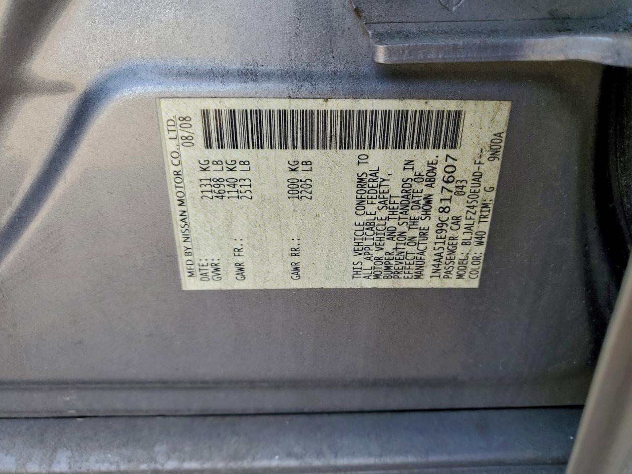 2009 Niss Maxima 3.5 s