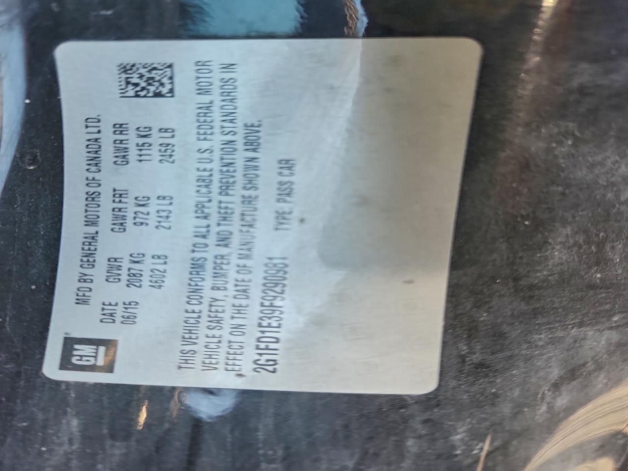 2015 Chevrolet Camaro lt