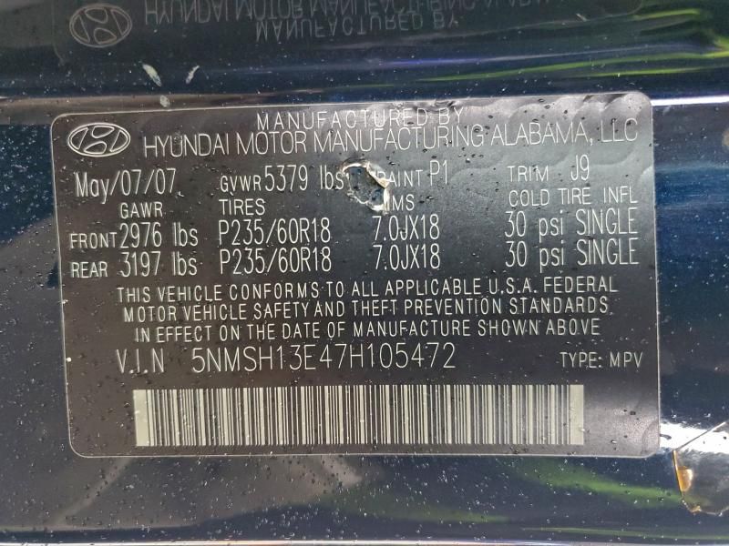 2007 Hyundai Santa fe se