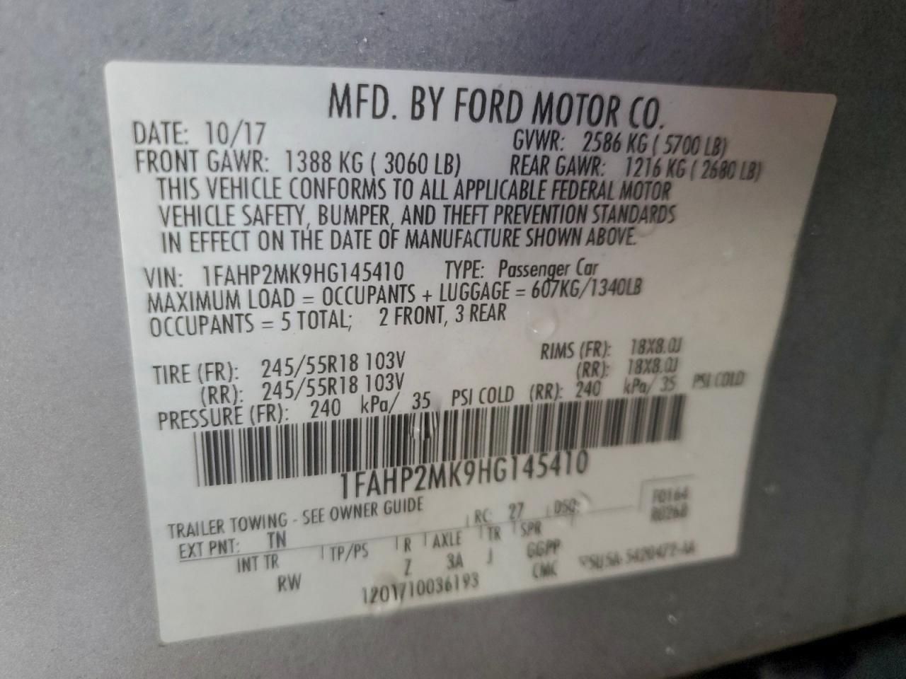 2017 Ford Taurus Police Interceptor