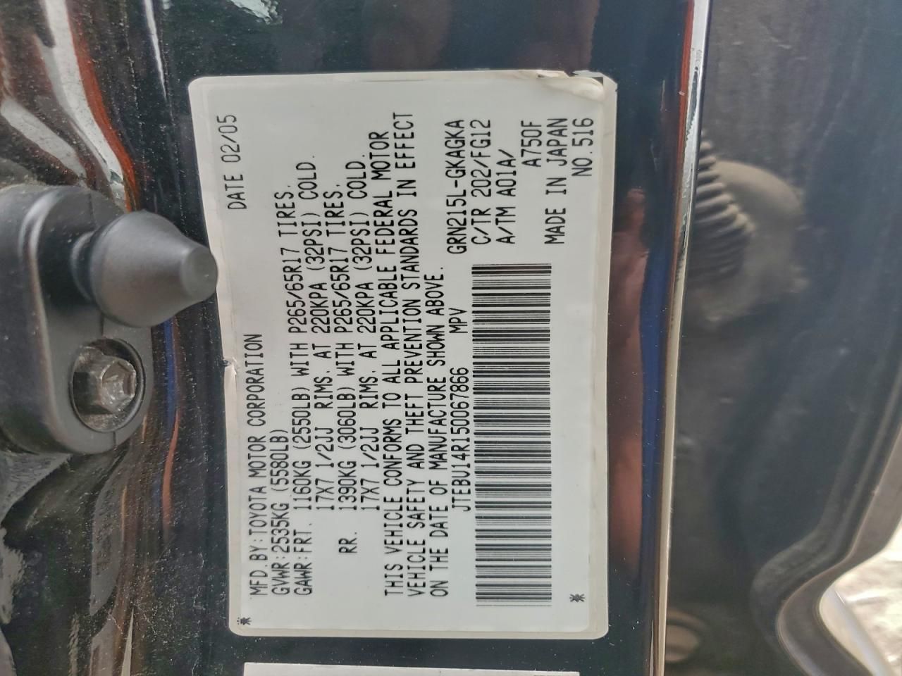 2005 Toyota 4runner SR5