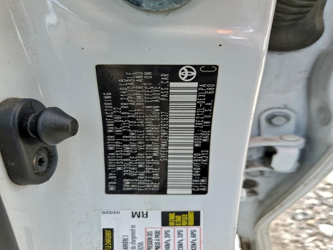 2022 Toyota Corolla le