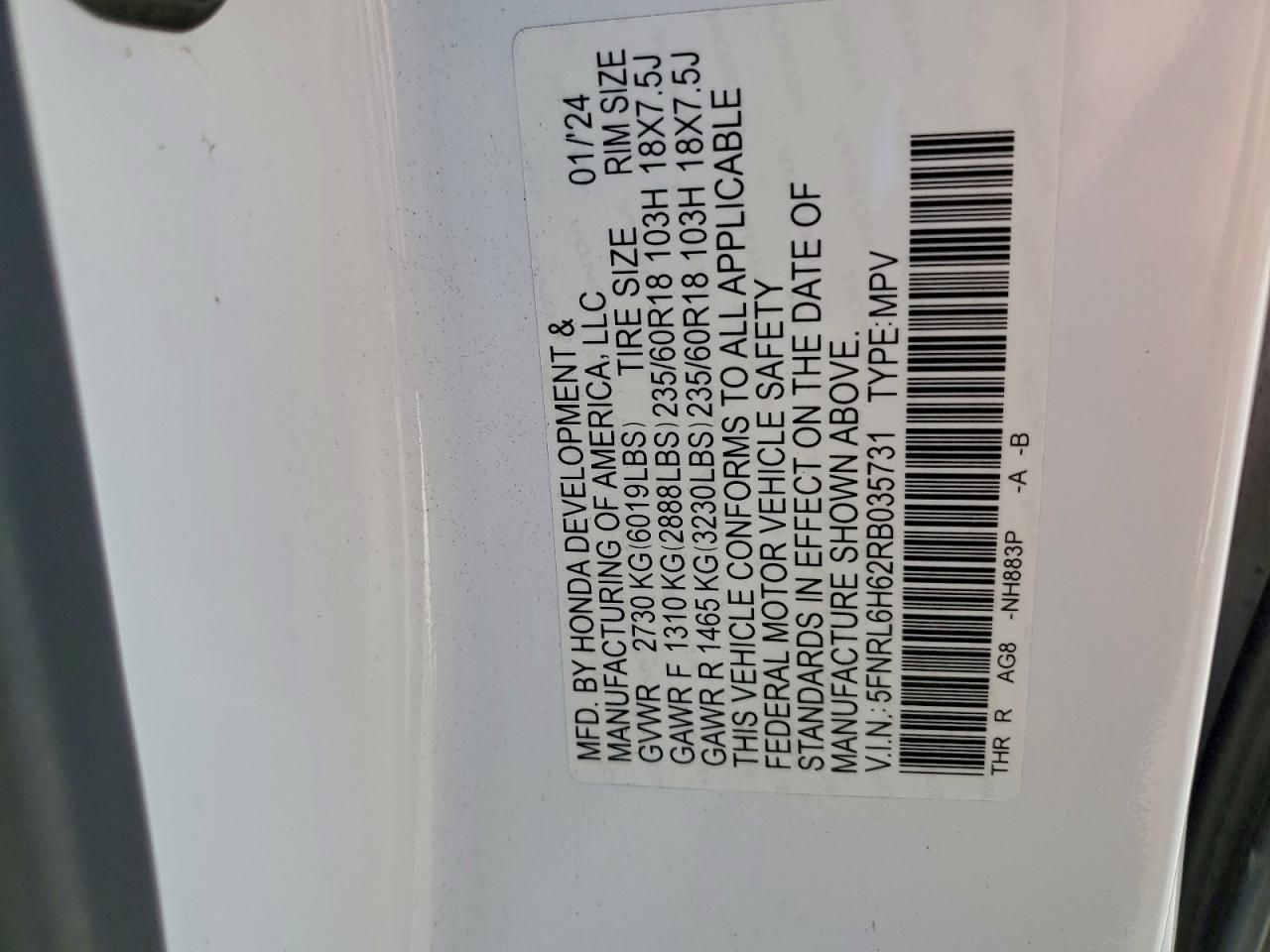 2024 Honda Odyssey exl