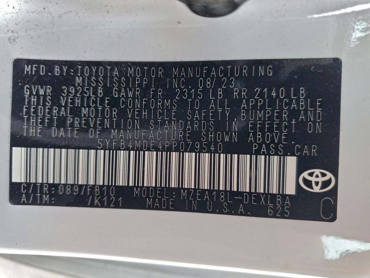 2023 Toyota Corolla le