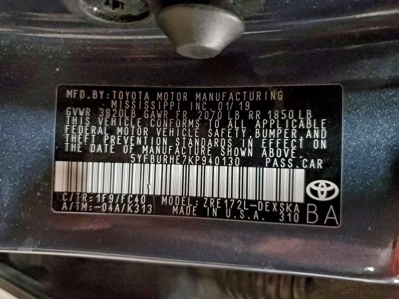 2019 Toyota Corolla l