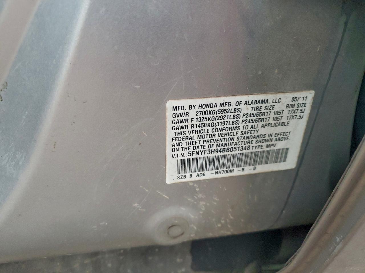 2011 Honda Pilot Touring