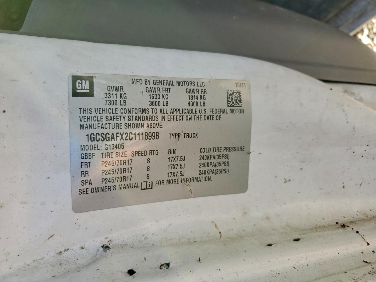 2012 Chevrolet Express 1500 Delivery Van