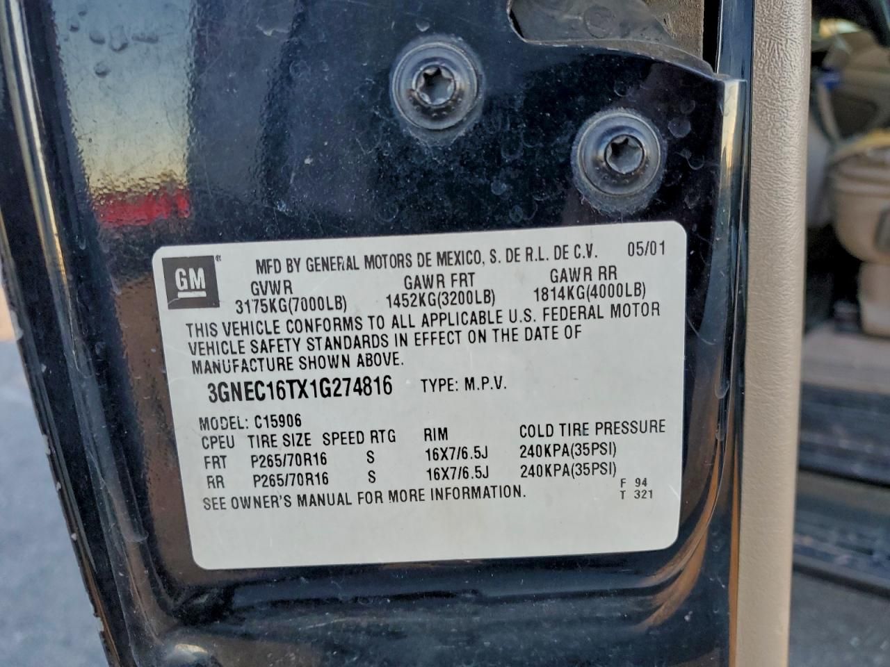 2001 Chevrolet Suburban C1500