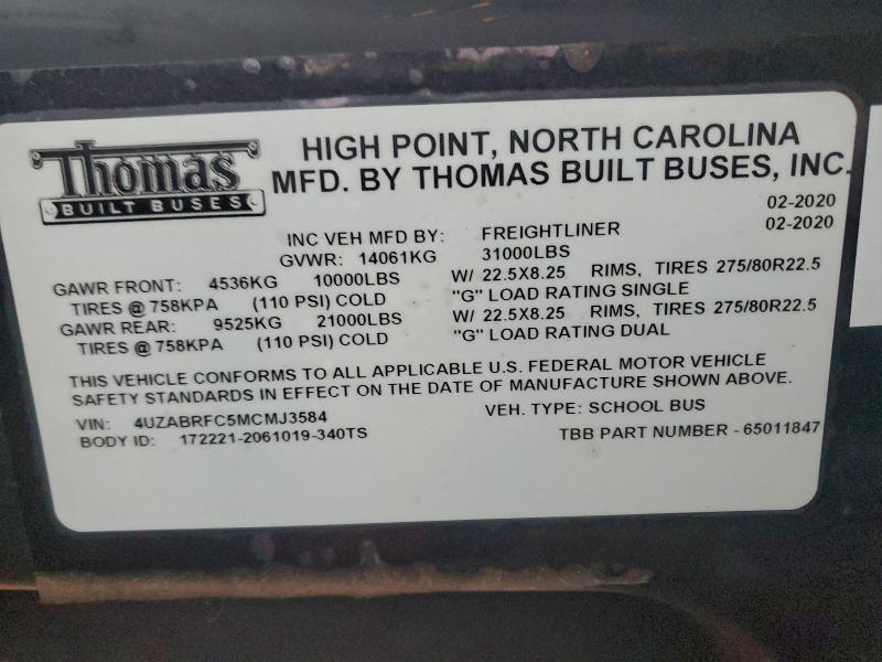 2021 Freightliner B2 School bus