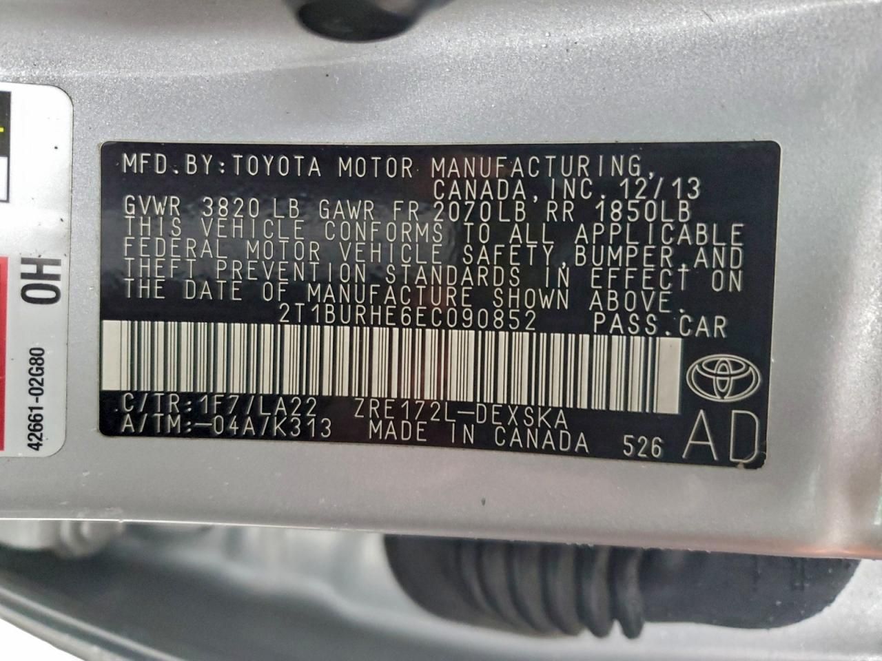 2014 Toyota Corolla l