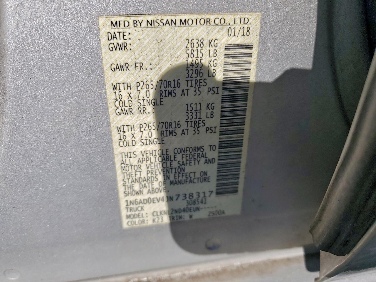 2018 Nissan Frontier s
