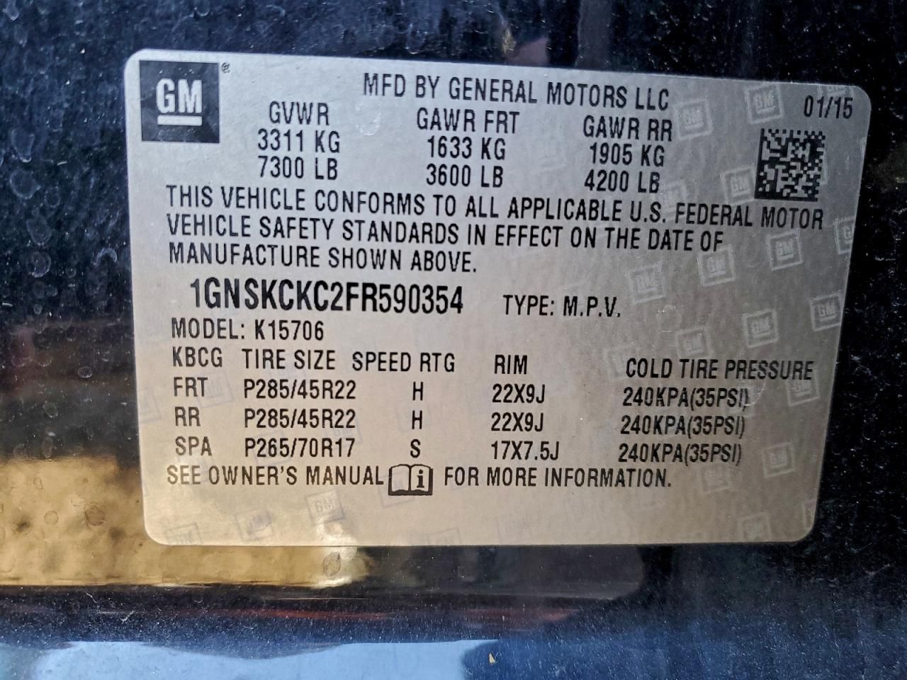 2015 Chevrolet Tahoe K1500 ltz