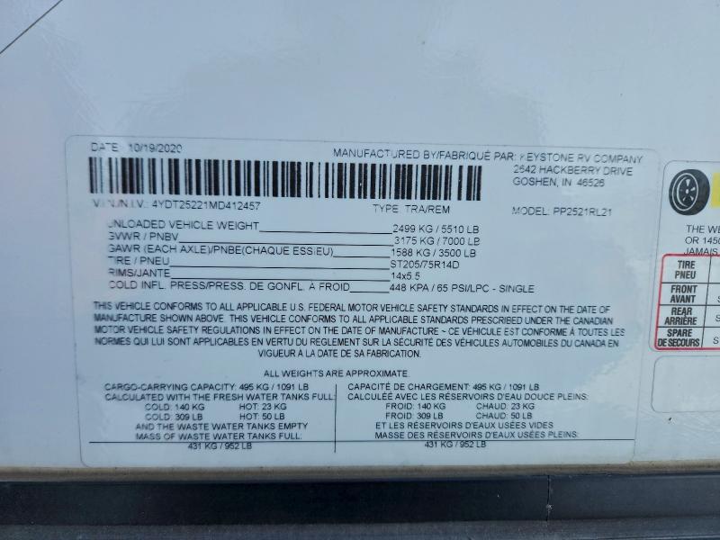2021 Keystone 992521RL21 Camper
