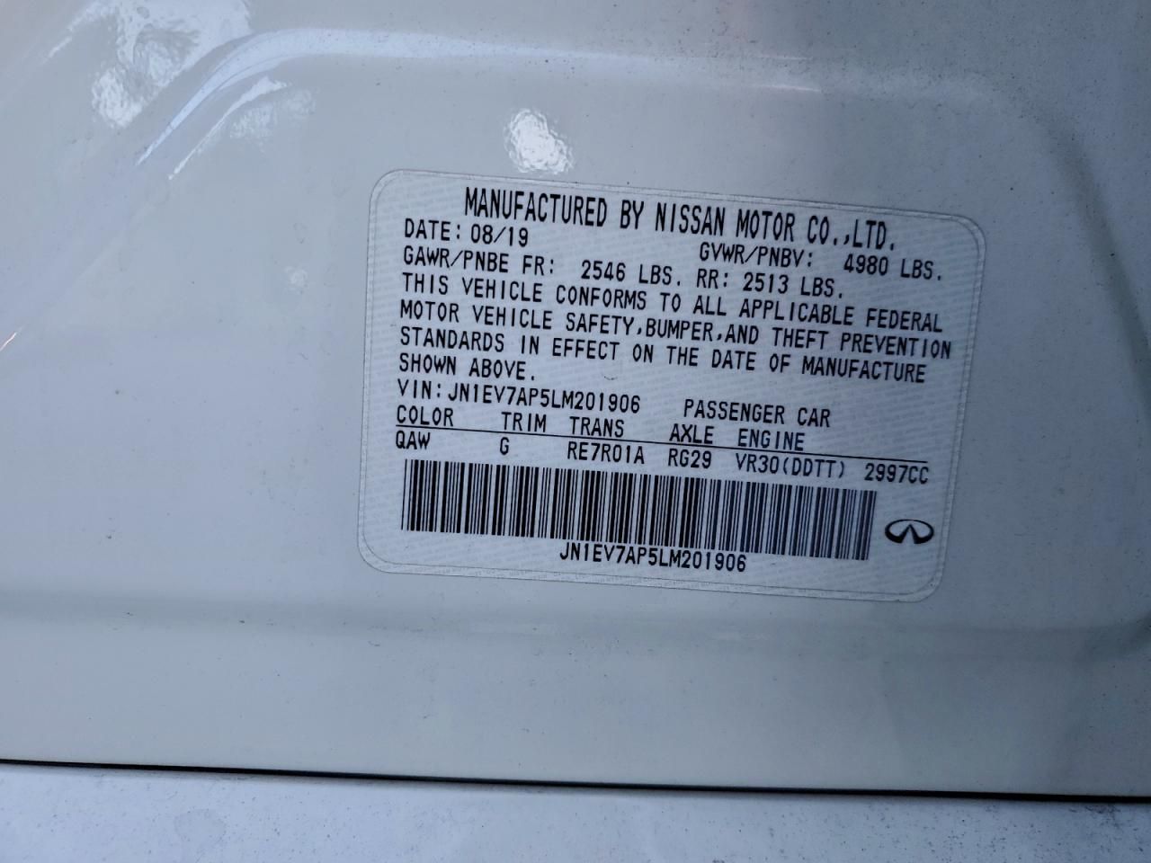 2020 Infiniti Q50 Pure