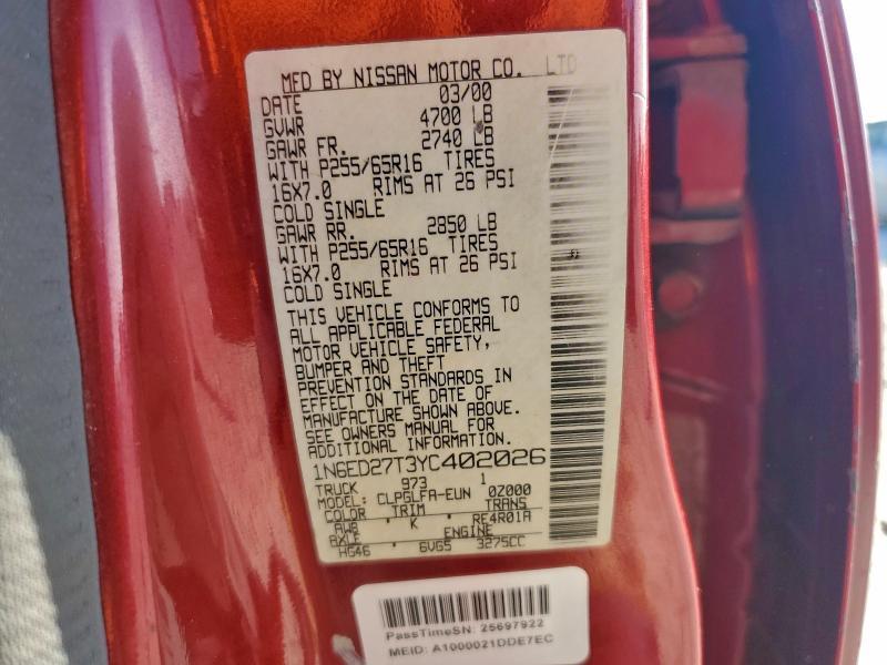 2000 Niss Frontier Crew Cab XE