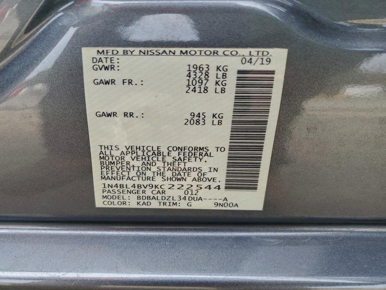 2019 Nissan Altima s