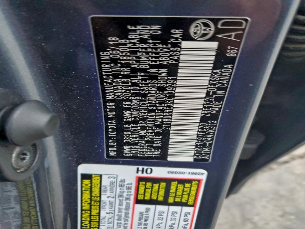 2019 Toyota Corolla l