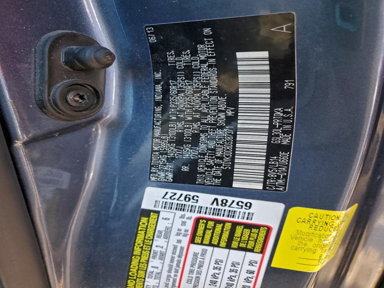 2013 Toyota Sienna xle Premium 8-passenger