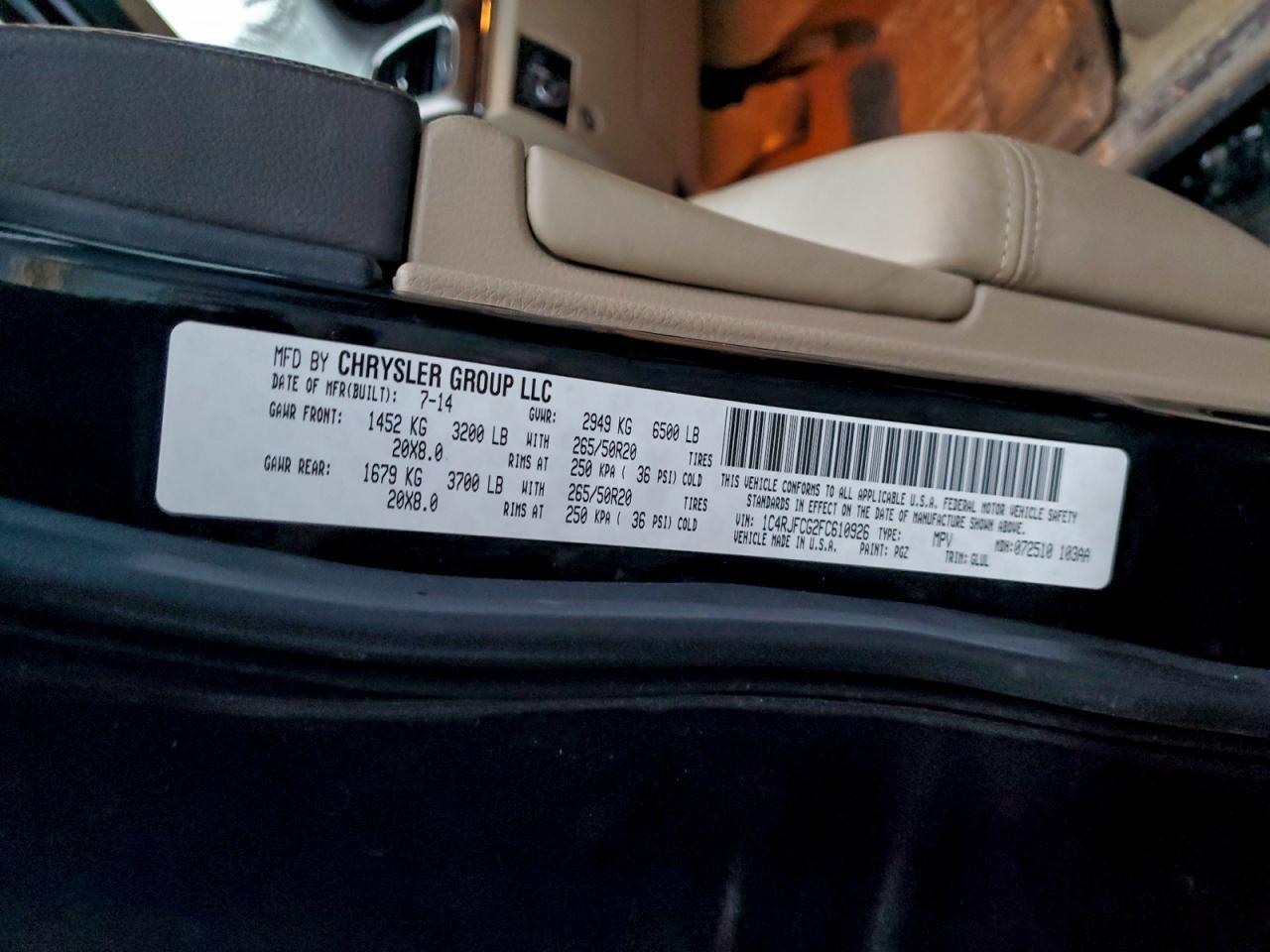 2015 Jeep Grand Cherokee Overland