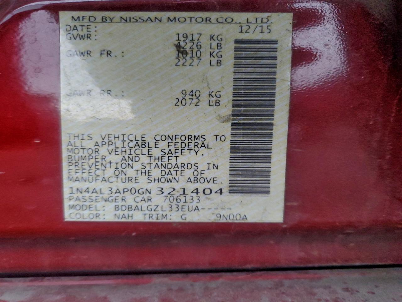 2016 Nissan Altima 2.5