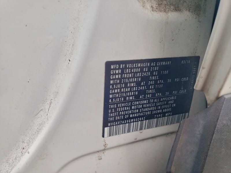 2016 Volkswagen Tiguan s