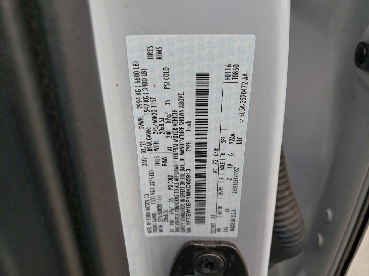 2021 Ford F150 Supercrew