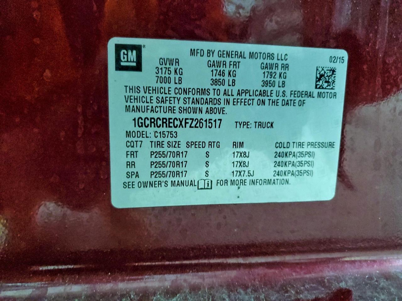 2015 Chevrolet Silverado C1500 lt