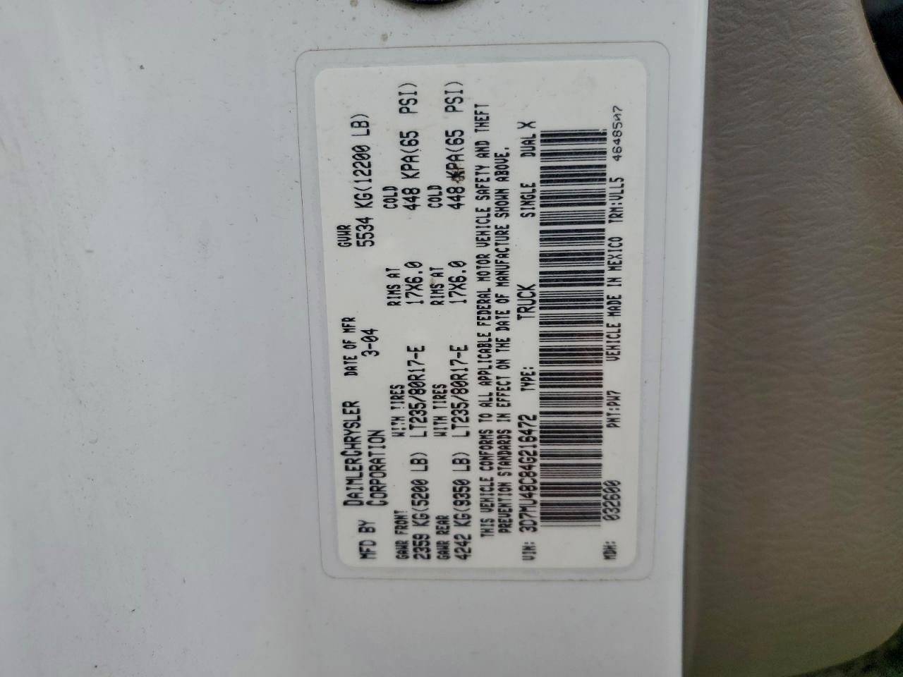 2004 Dodge Ram 3500 st