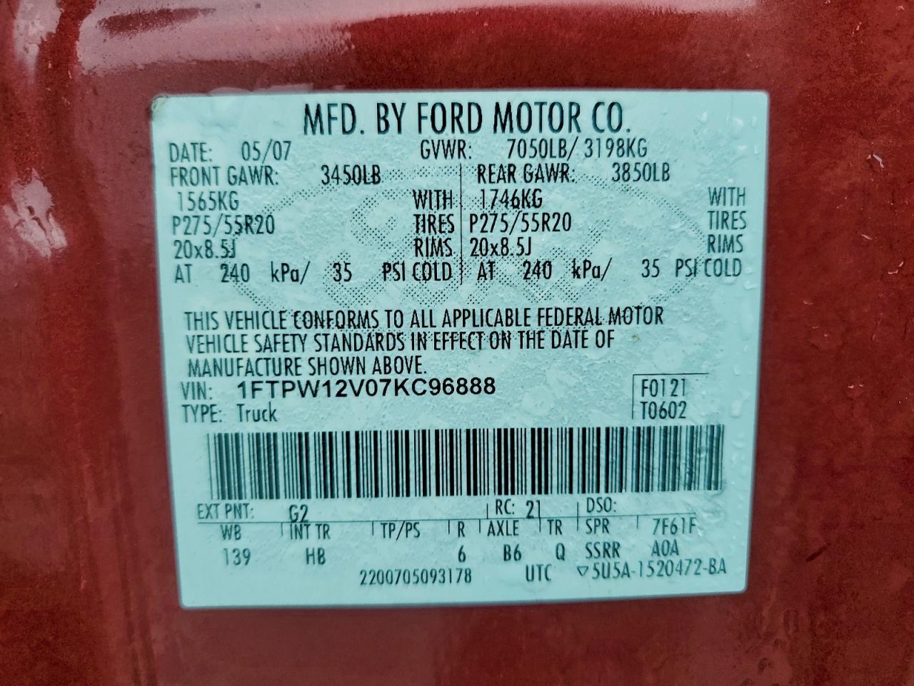 2007 Ford F150 Supercrew