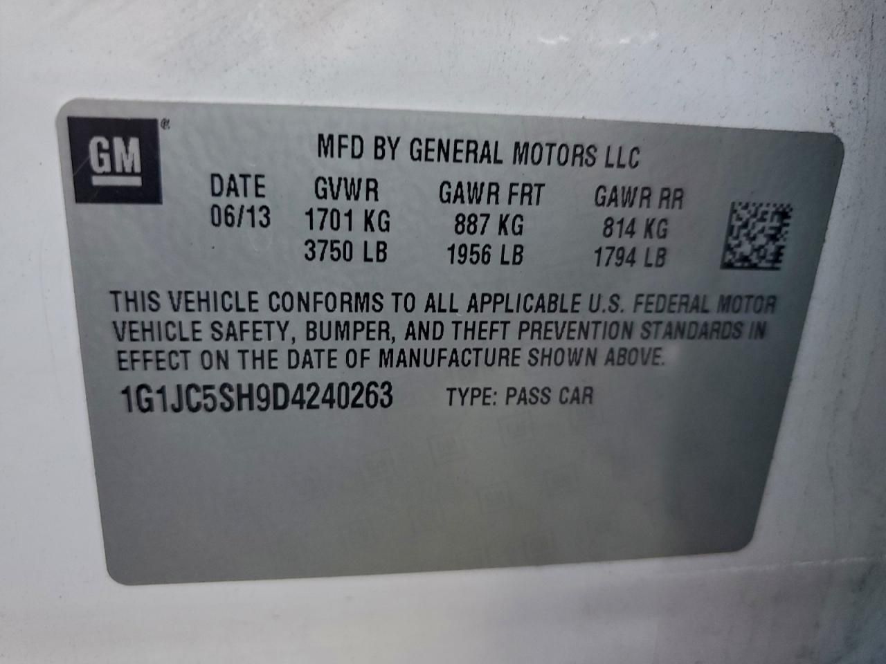 2013 Chevrolet Sonic lt