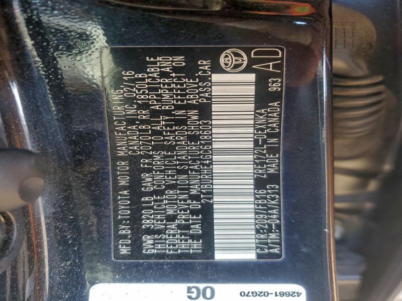 2016 Toyota Corolla le