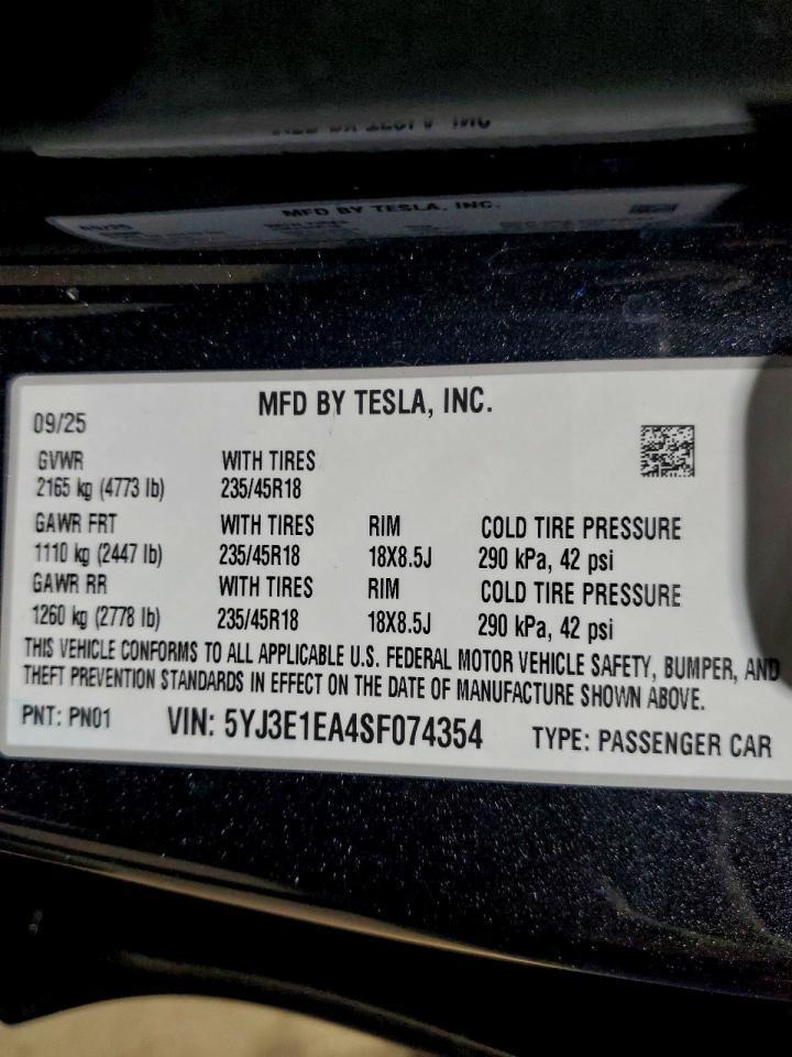 2025 Tesla Model 3