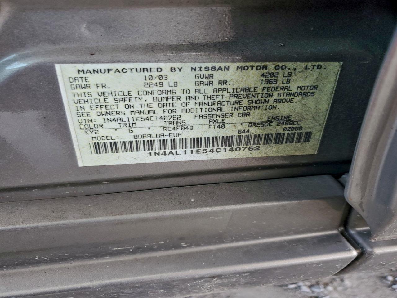2004 Nissan Altima Base