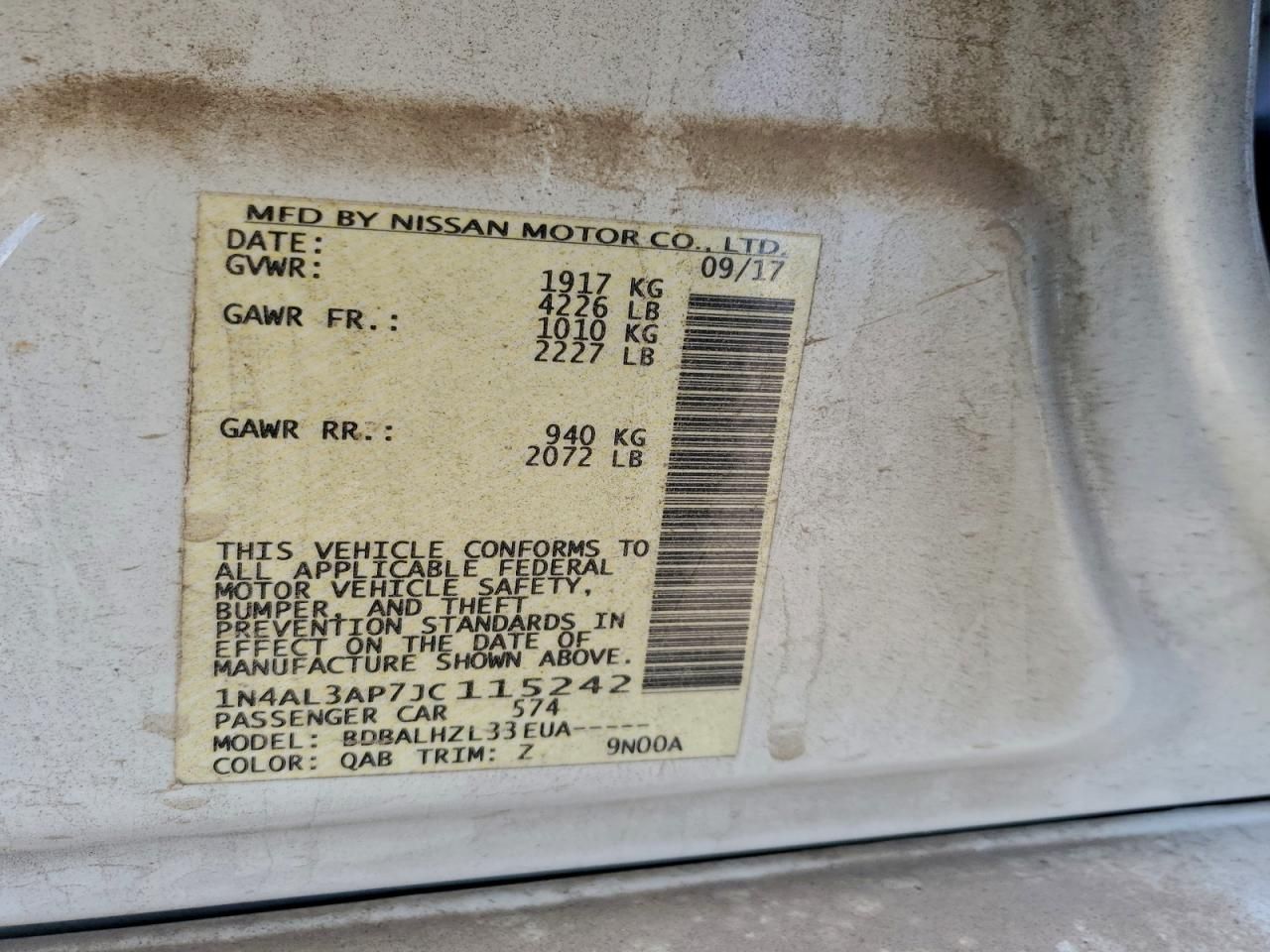 2018 Nissan Altima 2.5