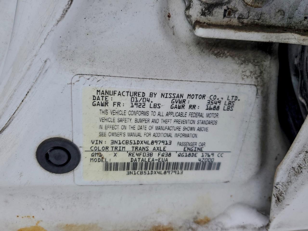 2004 Nissan Sentra 1.8