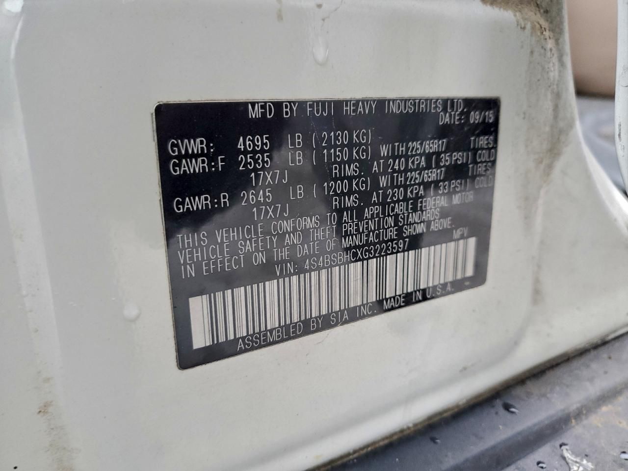 2016 Subaru Outback 2.5i Premium