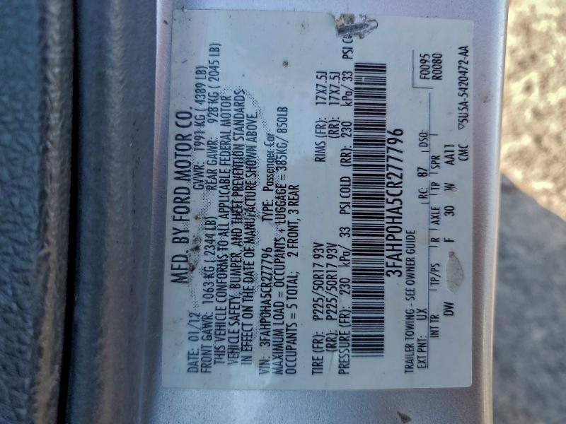 2012 Ford Fusion se