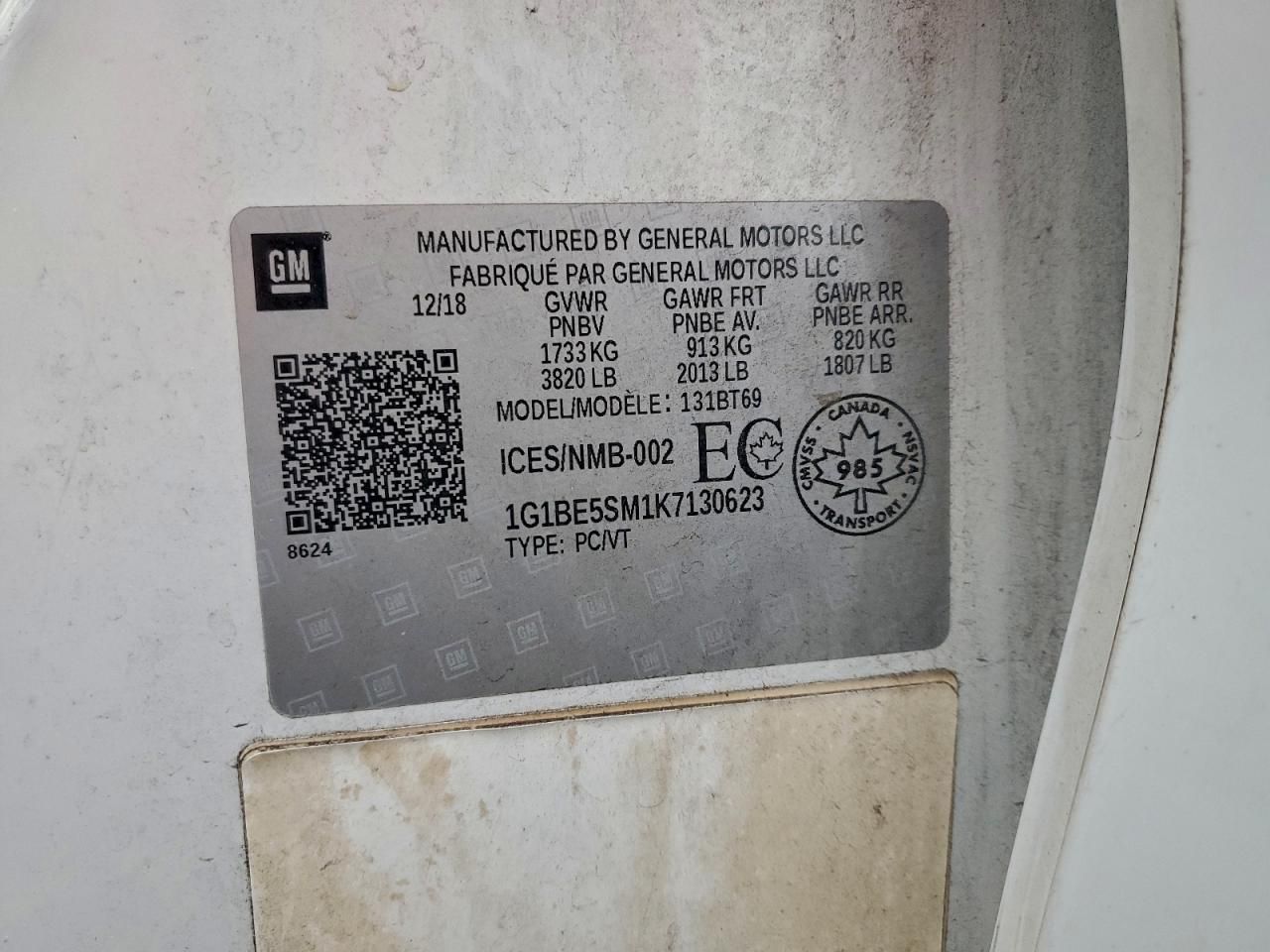 2019 Chevrolet Cruze lt