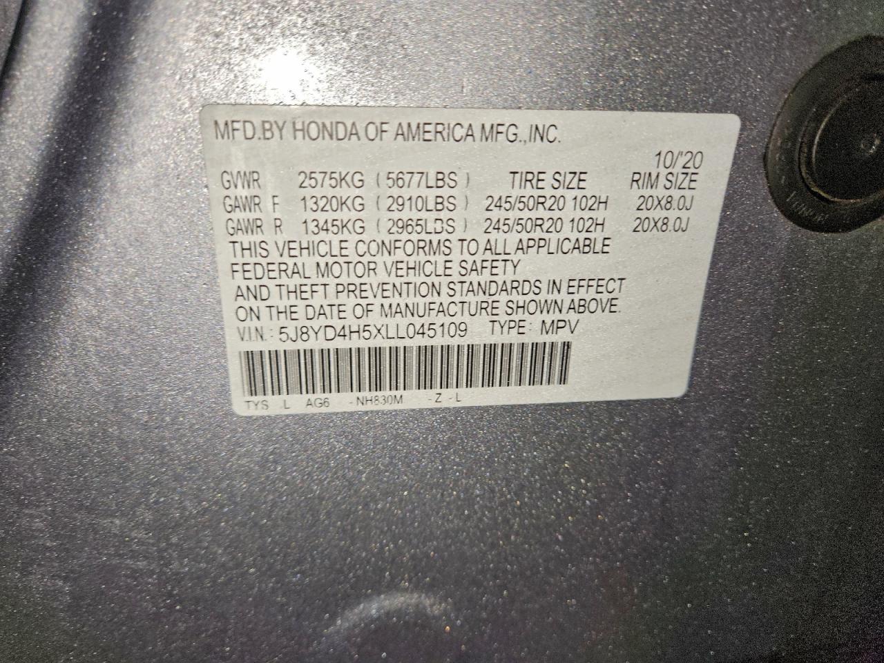 2020 Acura Mdx Technology