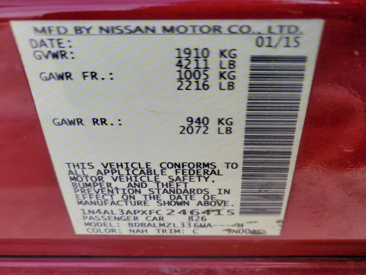 2015 Nissan Altima 2.5