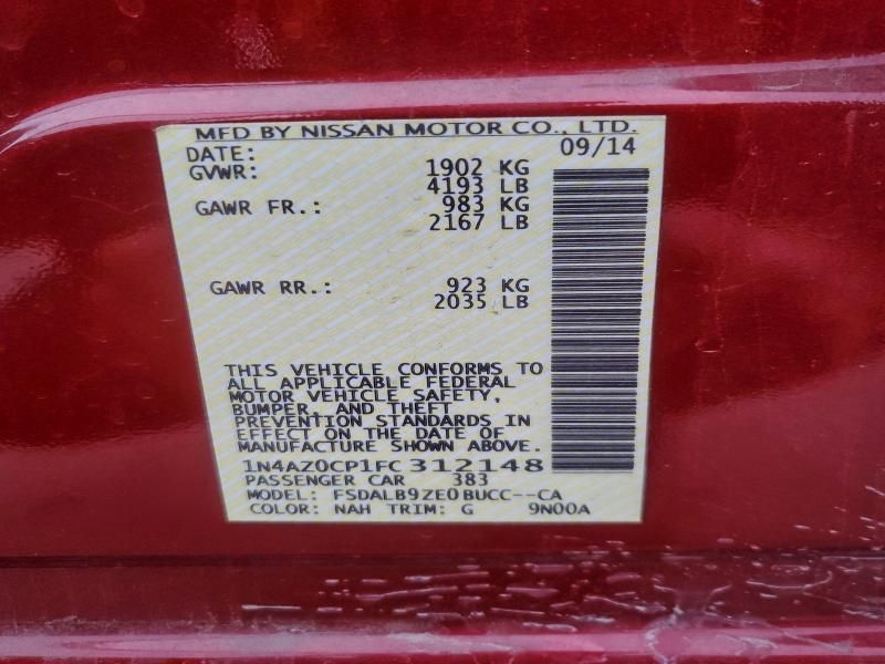 2015 Nissan Leaf s (red)