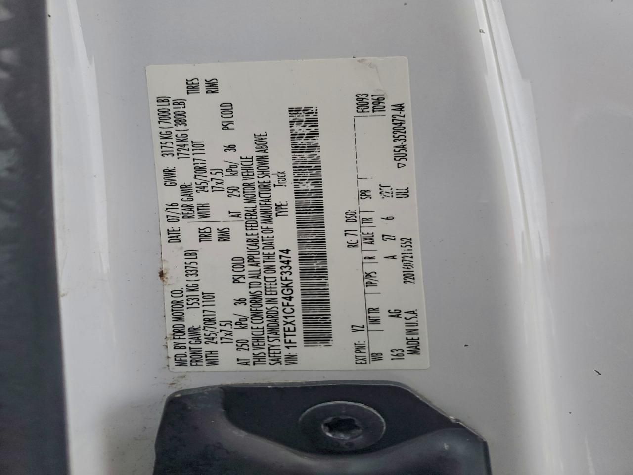 2016 Ford F150 Super cab