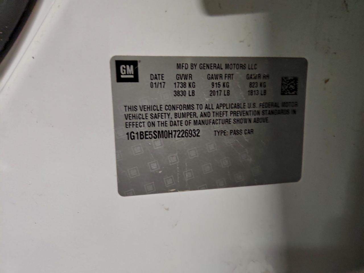 2017 Chevrolet Cruze lt